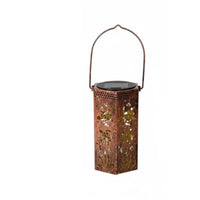 Automatic On/deactivate Solar Projection Lantern IP44 Waterproof Hollow Metal Lantern No Wiring Required Hanging Solar Light for Patio, Yard, Lawn, Pathway