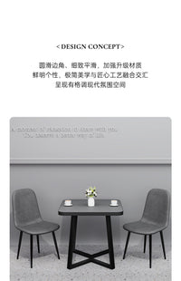 网红快餐桌椅套装组合一桌四椅餐厅早餐小吃店桌子长方形餐饮商用 60方桌【原木纹】
