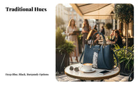 Top Handle Crossbody Bag Large Capacity PU Leather Shoulder Bag Spacious Interior Top Handle Satchel for Moms, Work, Shopping
