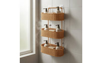 Wall-Mounted Woven Organizer Basket Rounded Edges Wall-Mounted Storage Rack Versatile for Home