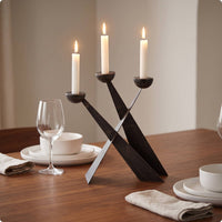 Cross Candlestick Holder Minimalist Candleholder with Cross Modern Crucifix Candleholder for Dining Table, Living Room, Hotel