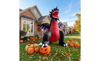 Freestanding Inflatable Dragon with Pumpkin Giant Inflatable Dragon Spooky Lawn Decor Scary