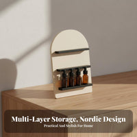 Space-Saving Essential Oil Display Holder Multifunctional 3-Tier Cosmetic Rack Minimalist Design for Women, Cooks, Bedroom, Office, Kitchen