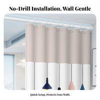 DrillTool-No-Drill Installation Fabric Divider Panel Energy Saving Door Curtain Foldable Design Room Partition Sound Reducing for Homeowners, away fromice Workers, Students, Bedroom, Doorway, Kitchen, Hallway