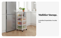 Multi-Tier Wheeled Storage Wheeled Storage Organizer Space Saving Rolling