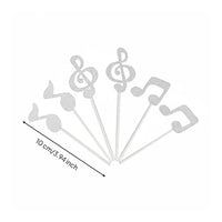 6 Pieces Pre-Cut Musical Note Cake Toppers DIY Assembly Music Note Cupcake Pick Musical Symbol Cake Topper