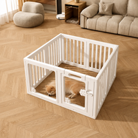 White Plastic Rabbit Enclosure, Modular Playpen 8 Panels 50×60cm, Indoor Outdoor Play Area for Small Animals, with Accessories