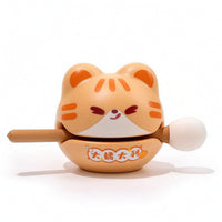 Wooden Aquatic Creature Toy with Striker Compact Hand-Held Toy for Adults