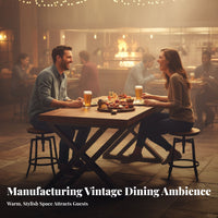 Industrial Aesthetic Trestle Dining Table Heavy-Duty Rectangular Trestle Table Sturdy Support Commercial Furniture Stable Construction for Restaurant Owners, Families, Homeowners, Bar, Kitchen, Home, Office