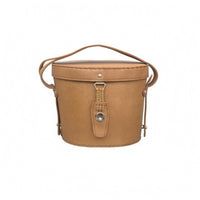 Adjustable Shoulder Strap cylindricalStyle Binocular Case Metal Loop Clasp Leather Binocular Case Stitched Seams Optical Accessory