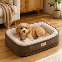 Dog Bed Pet Bed 75x55cm Striped Pattern Foam Washable Non-slip All-season Use