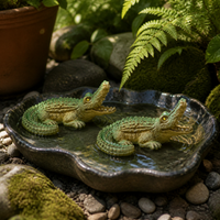 Miniature Alligator Figurines for Aquarium and Garden Decor