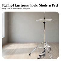 Tripod Base Hi-Hat Stand Anti-Slip Rubber Feet Hi-Hat Cymbal Stand Chrome Finish Drum Hardware Black Foot Pedal