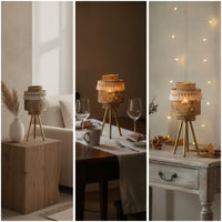 Centerpiece Tripod Candle Holder Vintage Metal Candle Holder Antique-Style Lantern with a Metal Hoop Openwork for Dining Table, Living Room