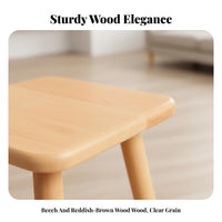 Multi-Purpose Square Wooden Stool Rounded Corners Small Wooden Utility Stool Long-Lasting Footrest High Load Capacity for Children, Adults, Seniors, Living Room, Entryway, Bedroom, Kitchen