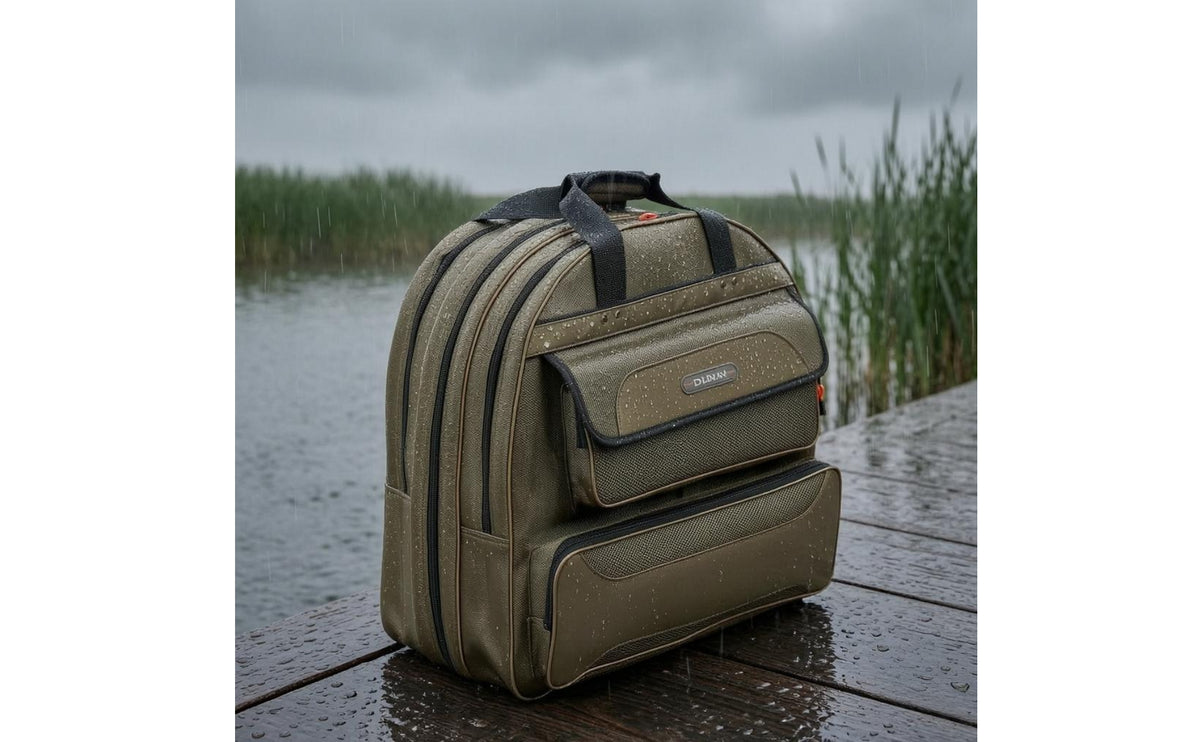 Structured Fishing Tackle Backpack Padded Fishing Gear Backpack Zippered Compartments