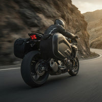 Expandable Motorcycle Saddlebags Keeps Shape Saddlebags with Carbon Fiber Pattern Structured Saddlebag Universal for Commuting