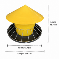 Automatic Chicken Feeder, 60cm Poultry Trough Feeder with 25 Ports, for Hens Chicks Ducks Quail