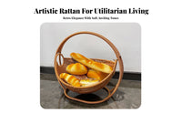 Oval Wicker Basket Breathable Rattan-Look Woven Basket Warm Beige