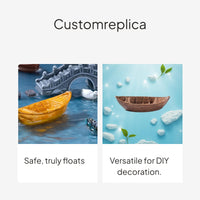 Mini Boat Resin Decor, Antique Style, Aquatic Landscape