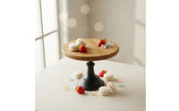 Elevated Design Pedestal Cake Stand Rustic Charm High Footed Dessert Tray Multi-Purpose Round Pedestal Stand Multifunctional for Weddings, Bakeries
