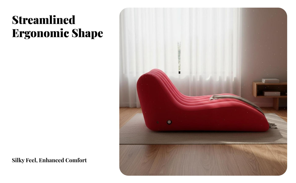 Oversized Inflatable Lazy Sofa Quick Setup S-Shaped Inflatable Lounger Skin-Friendly Material Flocked Inflate Sofa Indoor Outdoor Use for Students, Children, Bedroom, Living Room, Balcony, Backyard