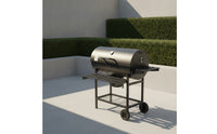 Briquette-Fueled Barbecue Grill Outdoor Grill with Cart Mobile for Backyard Cooks, Families, Patio, Cookouts