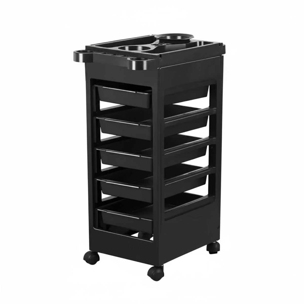 5 Tier Salon Trolley Dye Bowl Holder Hair Coloring Trolley Rotating Top Tray