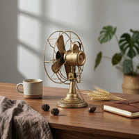 Antique Table Fan Ornament Decorative Vintage Fan Model Old Style for Decorators