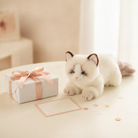 Stuffed Cat Furry Stuffed Cat Kitten Stuffed Toy Collectible Huggable for Collectors, Desk Decoration, Shelf Display