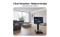 Mounting Screws Included KTV Machine Stand VESA Compatible (75x75mm, 100x100mm) Touchscreen Floor Stand Vertical Display Pedestal for Commercial Kiosks, Taverns, Home Entertainment