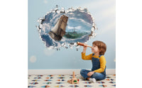 3D Sport Wall Decal Self Broken Wall Football Sticker Peel and for Teenagers, Kids, Bedroom, Dorm Room