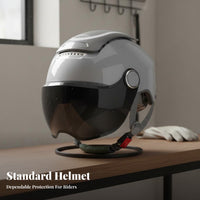 Helmet 3C Certified Motorcycle Half Helmet with Visor Four-Season Guarding Headwear for Women, Commuters, Summer Riding