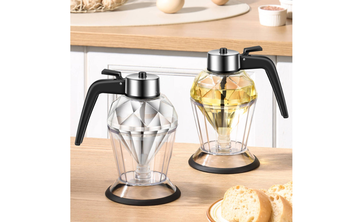 Glass Honey Dispenser with Stand Honey Dispenser with Stand Mess for Hosts, Home Cooks, Breakfast Table, Kitchen, Countertop