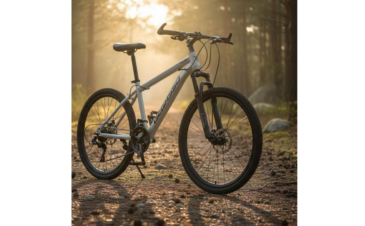Mechanical Disc Brakes Mountain Bike All-Terrain Tires Rough-Terrain-Road Bike High-Carbon Steel Frame Sports Equipment Ergonomic Saddle for Outdoor