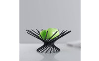 Metal Decorative Tray Minimalist Sculptural Fruit Bowl Black Wire Fruit Basket for Decorators, Kitchen Counter