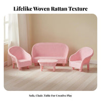 4 Pieces Realistic Intricate Dollhouse Sofa Set Great Gift 4 Piece Doll Furniture Develops Creativity for Children, Collectors