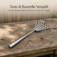 Stainless Steel Hand Rake for Gardening and Clam Digging, 3-7 Tine Options, Optional Handle