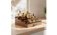 Stepped Display Rack with Drawer Wooden Perfume Stand Rectangular Cosmetic Display Stand for Dresser