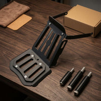 Black Metal Motorcycle Front Rack Slotted Motorcycle Front Storage Rack uncoveredFrame Vehicle Accessory Rectangular Platform