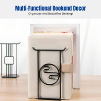 Metal Bookend, Chinese Style Creative Book Stand, Desktop Organizer, Decorative Book Holder, Minimalist Office Decor