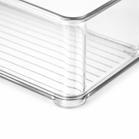 Acrylic Makeup Organizer, Stackable Clear Desktop Storage with Lid, Boxes for Shelves and Dressing Table, Transparent Cosmetic Container for Dorm Room