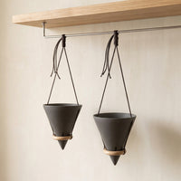 Plant Pots for Indoor Plants with a Hanging Basket Design, Triangle Cone Wall Planter for Home Office, Handmade Hanger with Drainage Hole, 1 Pack