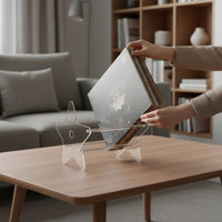 Acrylic Magazine Effortless Stand to Clean Vinyl Records Holder Modern Design Desktop Album Holder for Living Room