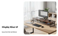 Space-Saving Design Monitor Stand with Drawer Multi-Functional Screen Riser with Storage Shelf Ergonomic Height Desk Organizer Sturdy Support for Telecommuting Workers, Students, Gamers, Study Room, Desktop, Gaming Station
