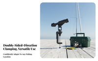 Clamp-on Fishing Rod Holder Large Clamping Range Rail Mount Rod Bracket 360 Degree Rail Mount Pole Holder Resistant