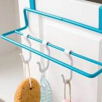 Bathroom Towel Rail, Iron Double Rod for Pantry & Kitchen, No-Drill Hook-On Storage for Small Space Homeowners, Versatile Cabinet Door Rack Over