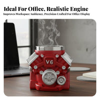 Stainless Steel Liner Resin Engine Block Mug Creative Gift V6 Engine Mug Heavy-Duty for Mechanics, Engineers, Garage, Man Cave, Workshop