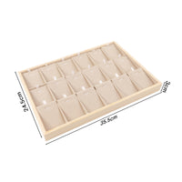 Wooden Wood Jewelry Tray Beige Cloth-linedLined Tray Shallow Home Storage Flat Profile