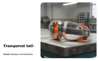 Anti-Fog Safety Goggles Crystal Clear Vision Shock Resistant Goggles Workplace Safeguarding Ocular Wear Full Sealant Design
